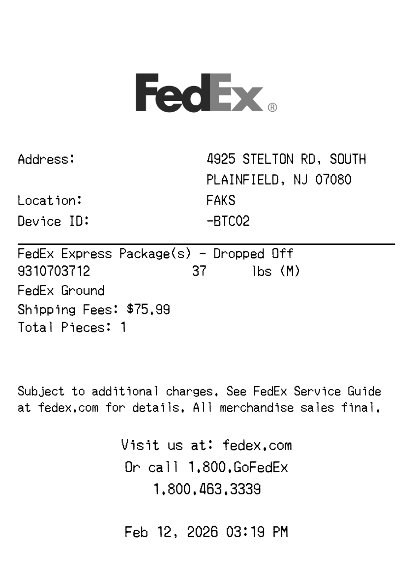 FedEx receipt