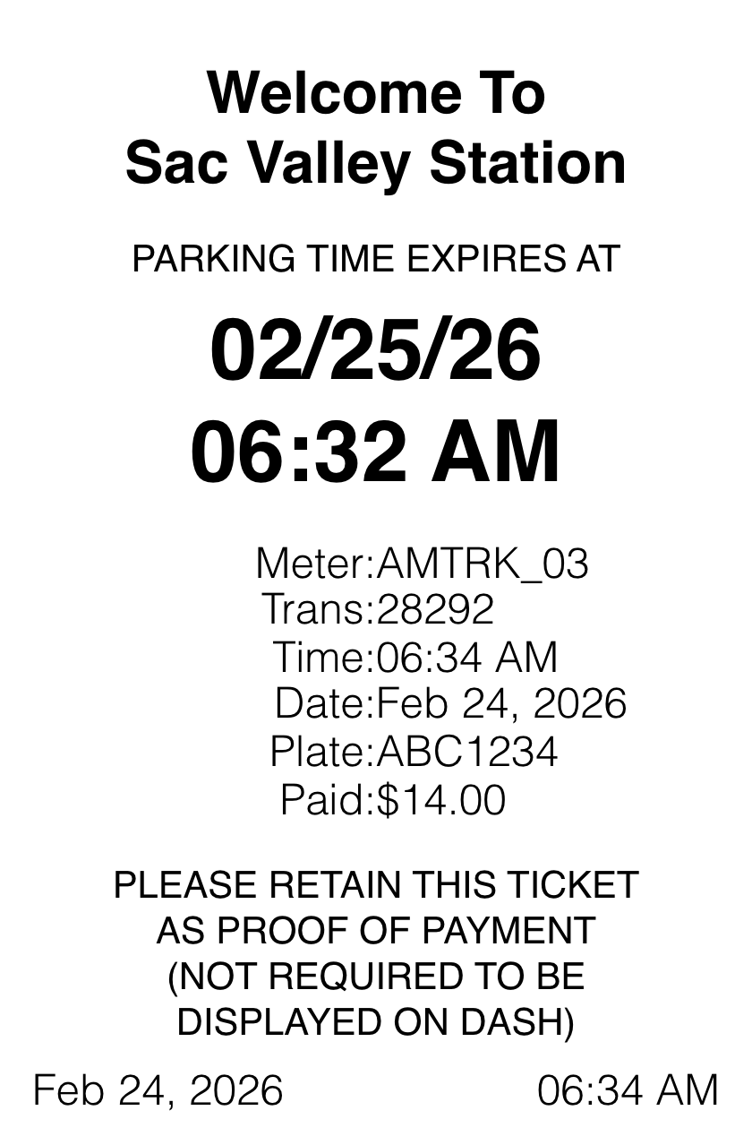 Parking receipt